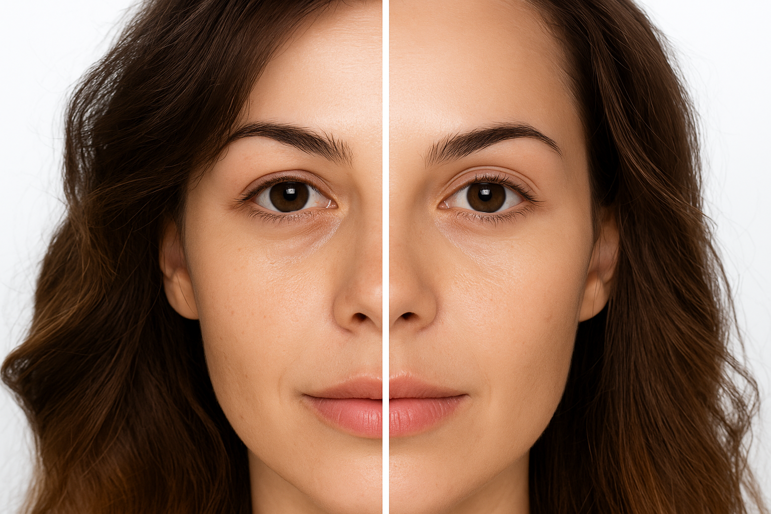 Üst göz kapağı estetiği sonrası genç, dinç ve doğal görünümlü kadın portresi.