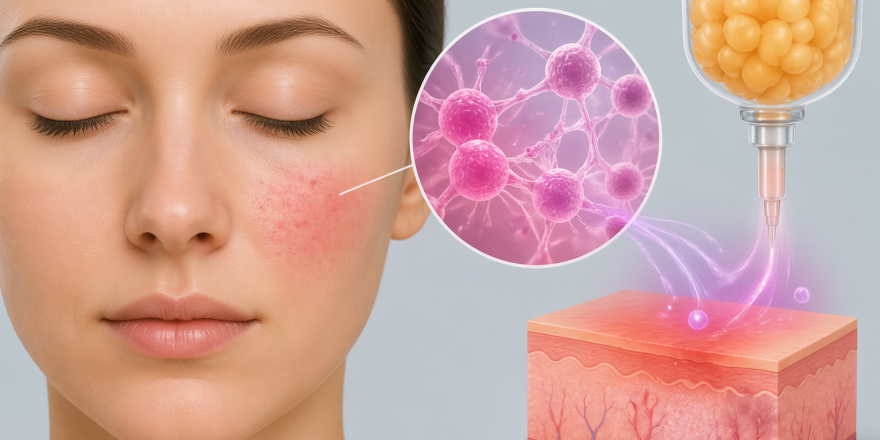 Kronik rosacea hastalığında kızarıklık, hassasiyet ve damar görünümünü hedefleyen SVF temelli hücresel tedavi yaklaşımı