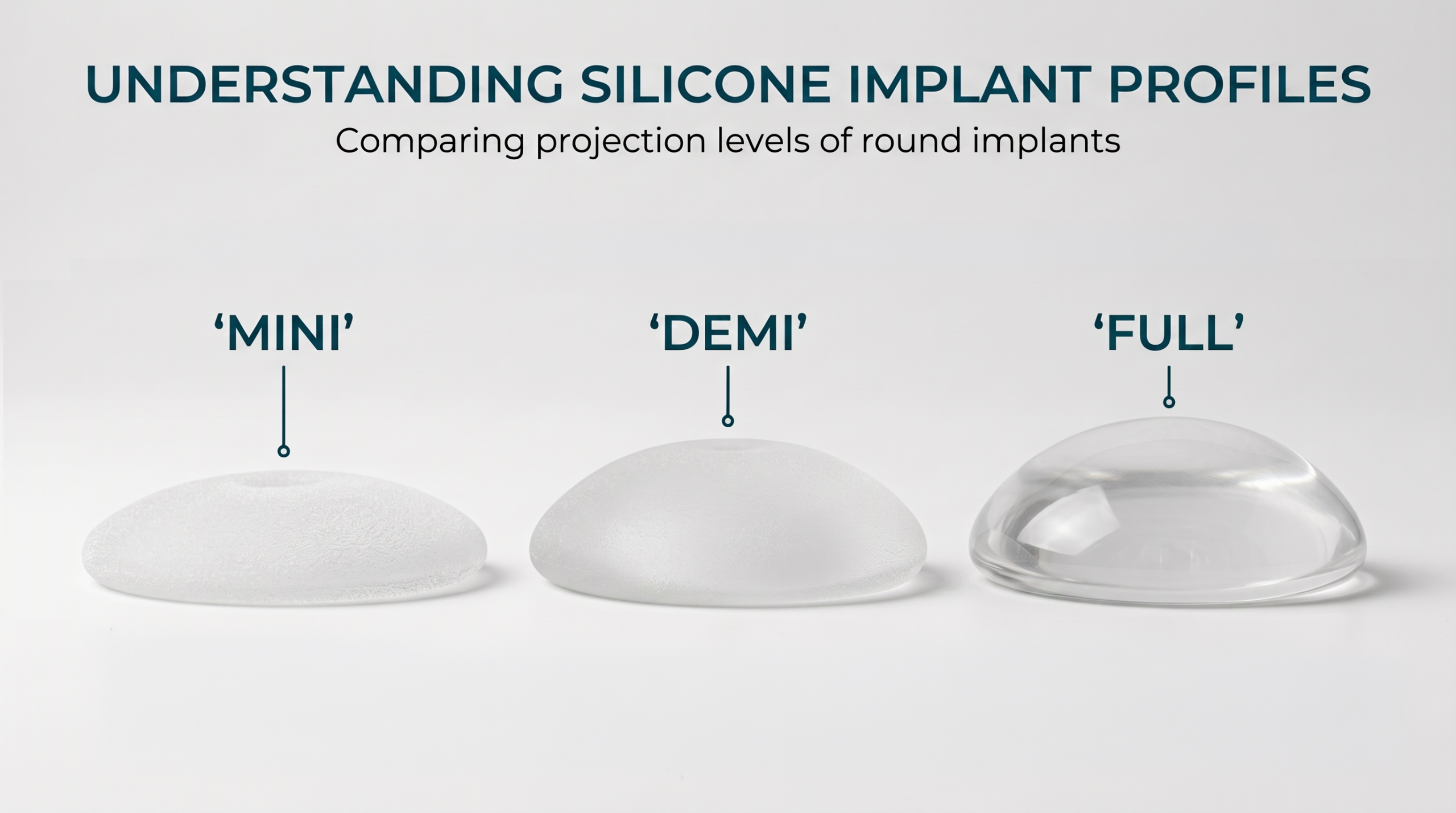Meme implantı seçimi Mini, Demi ve Full implant profilleri
