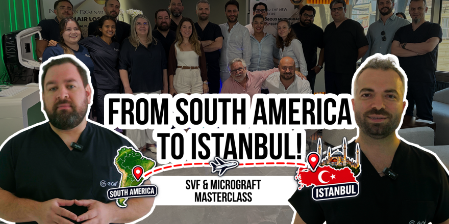 Dr. Emre Güvercin’in Güney Amerika’dan gelen Dr. Edwin Zara ve ekibine verdiği uygulamalı SVF ve micrograft eğitimi.